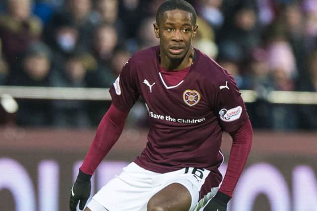 Arnaud Djoum in action for Hearts. Picture: SNS Group