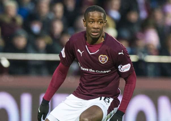 Arnaud Djoum in action for Hearts. Picture: SNS Group