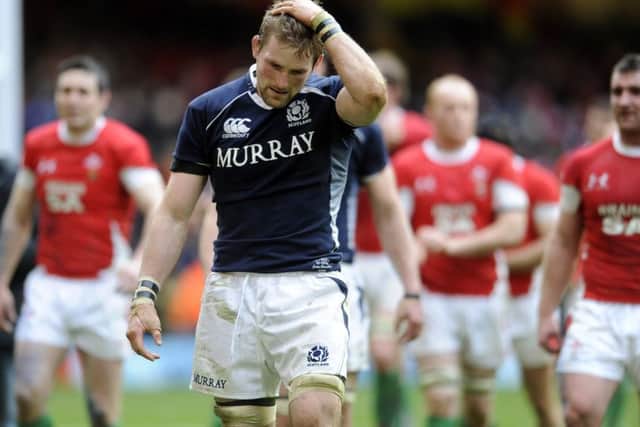 Barclay trudges off the field after the 2010 defeat in Cardiff. Picture: Ian Rutherford
