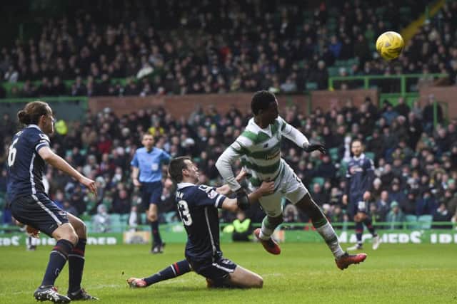 Dedryck Boyata enjoyed one of his most effective games for Celtic and capped it by heading home his teams second goal. Picture: SNS Group
