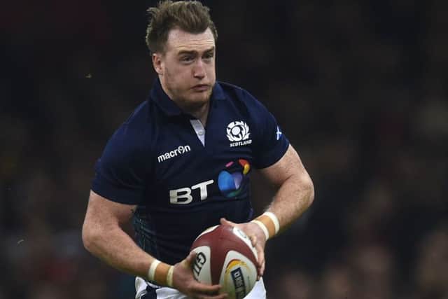 Scotland's full back Stuart Hogg runs with the ball during the Wales and Scotland match at the Principality Stadium in Cardiff. Picture: AFP/Getty Images