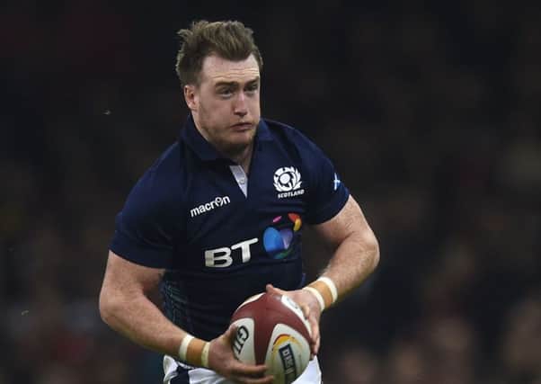Scotland's full back Stuart Hogg runs with the ball during the Wales and Scotland match at the Principality Stadium in Cardiff. Picture: AFP/Getty Images
