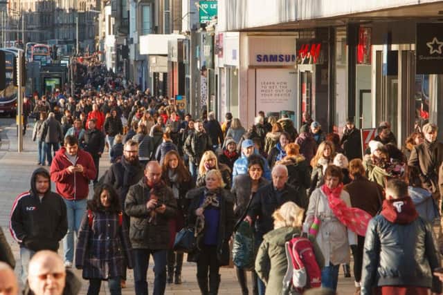 Scottish footfall numbers rose 1.5 per cent in January. Picture: Toby Williams