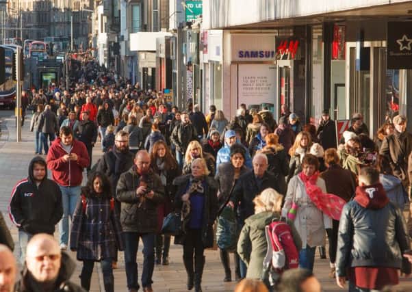 Scottish footfall numbers rose 1.5 per cent in January. Picture: Toby Williams