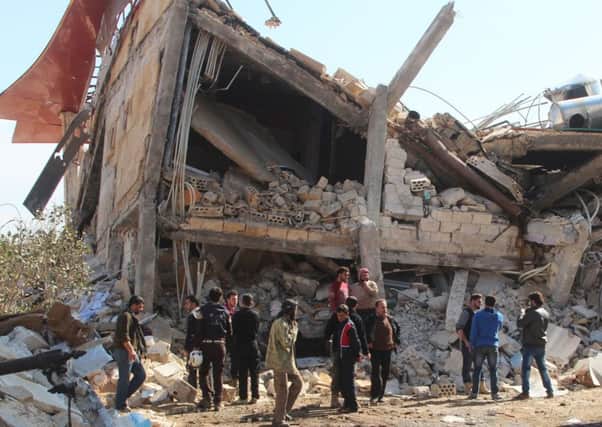 The ruins of the hospital hit by airstrikes in Idlib. Picture: AFP/Getty Images