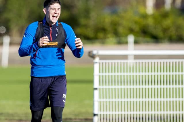 Rangers' Rob Kiernan in training ahead of Tuesday's cup clash with Kilmarnock. Picture: SNS