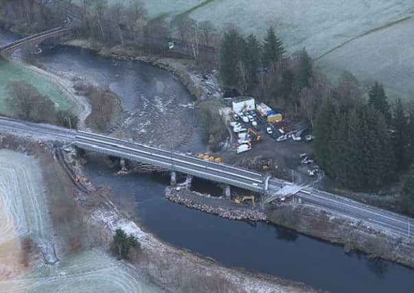 Working being carried out on the damaged Lamington Viaduct is due to be completed by the first week of March. Picture: Contributed