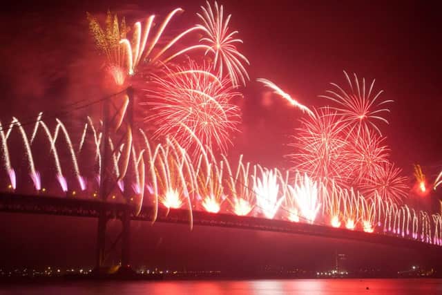 The fireworks display for The Forth Road Bridge festival, to commemorate the 50th anniversary of the bridge. Picture: Scott Louden