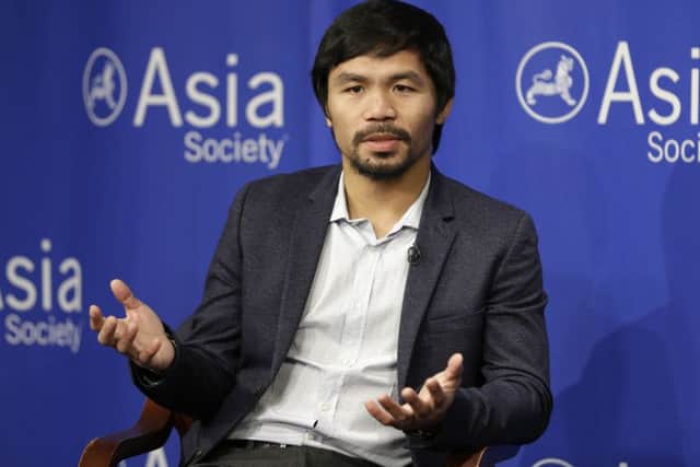 Manny Pacquiao said sorry for saying homosexuals were worse than animals. Picture: Seth Wenig/AP