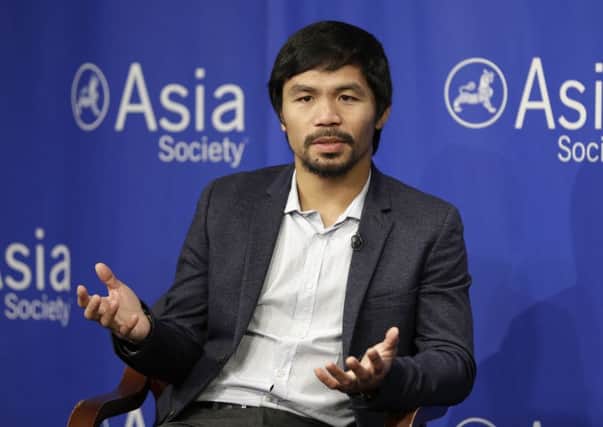 Manny Pacquiao said sorry for saying homosexuals were worse than animals. Picture: Seth Wenig/AP