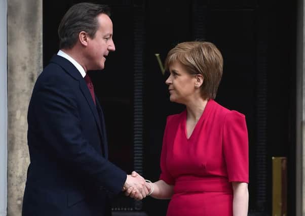 David Cameron meeting Nicola Sturgeon at Bute House in May last year. Picture: Getty Images