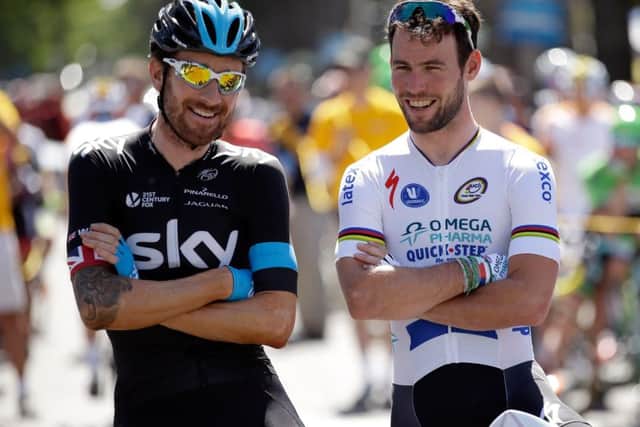 Sir Bradley Wiggins and Mark Cavendish will ride together in the Madison for Great Britain at the Track World Championships in London next month. Picture: Ezra Shaw/Getty Images