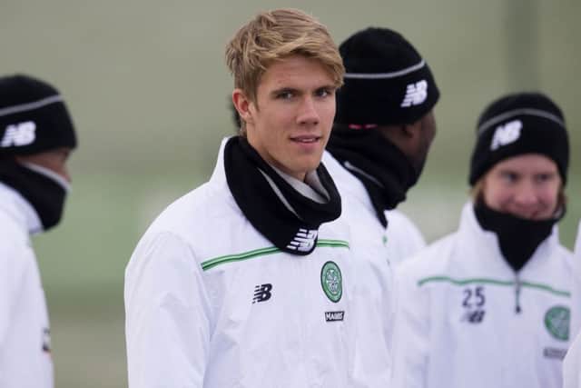 Kristoffer Ajer trained with Celtic in January. Picture: Ross Brownlee/SNS