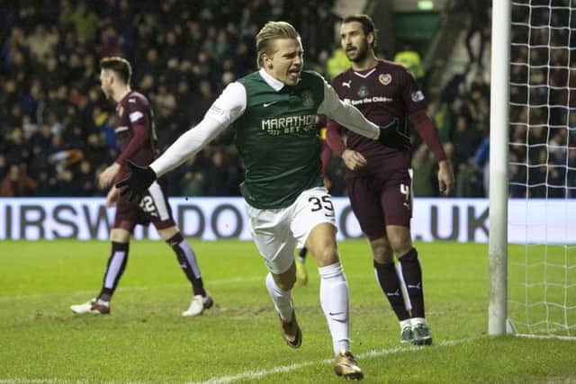Jason Cummings' Scottish Cup winner was his fourth consecutive goal in derbies. Picture: Craig Foy/SNS