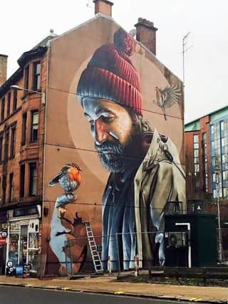 The Smug-drawn mural in Glasgow city centre. Picture: Corrie Martin