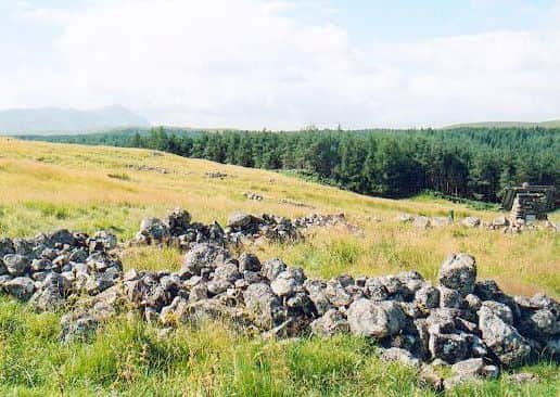 All that remains of  the Rosal township at Strathnaver, Sutherland, from where tenants were forcibly evicted during the Highland Clearances in 1814