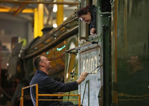 The famous Flying Scotsman has been painted in the offcial green livery in preparation for its return. Picture: Getty