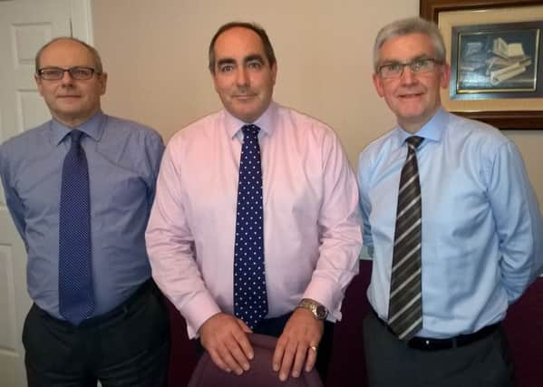 From left: Colin McCulloch, Johnston Clark and Paul Devine. Picture: Contributed