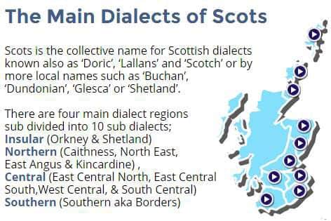 Scotland's main dialects stretch from the Northern Isles all the way down to the Borders, with key differences in auxiliary verbs and vowel pronounciation. Picture: Scottish Language Centre