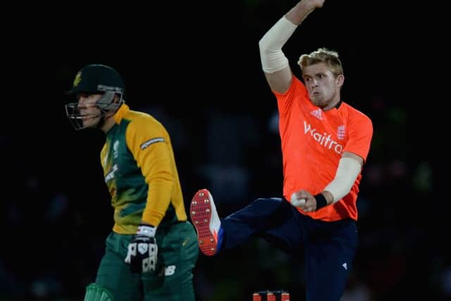 Left-armer David Willey in action against South Africa A. Picture: Getty