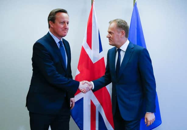David Cameron  and European Council President Donald Tusk . Picture: AFP