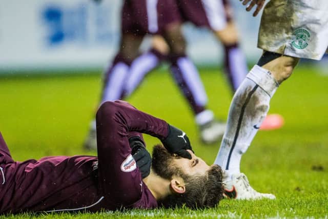 Hibs won the match by one goal to nil. Picture: Ian Georgeson