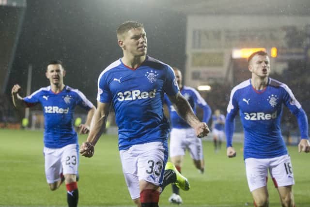 Martyn Waghorn celebrates after scoring - but the striker now faces eight weeks on the sidelines. Picture: PA