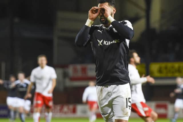 Kane Hemmings is looking to hit 20 goals this season. He's already got 18. Picture: SNS