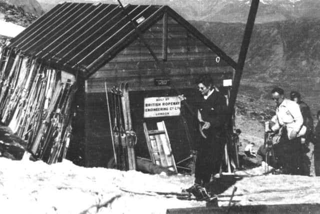 Skiers in Glencoe, 1956