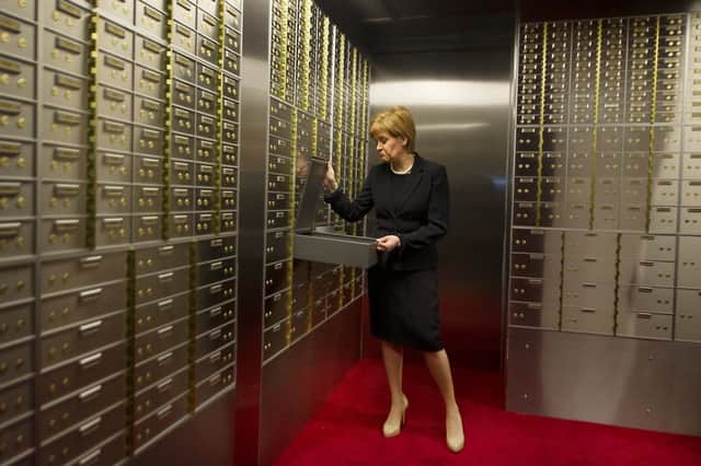 Nicola Sturgeon MSP officially opens Scotlands first independent safe deposit box service in Glasgow. Picture: John Devlin