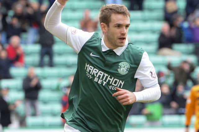 Danny Carmichael celebrates scoring his side's second goal. Picture: SNS