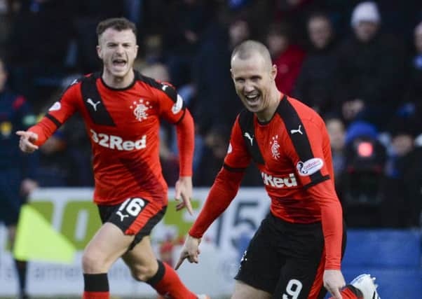 Kenny Miller celebrates after scoring the only goal of the game. Picture: SNS