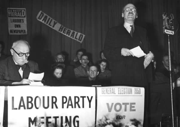 The first televised general election results. The Labour Party held on with the closest contest for 100 years. Picture: Getty