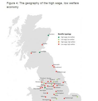 Edinburgh and Aberdeen are one of only 14 towns to be classed as "high wage , low welfare". Picture: Centre for Cities