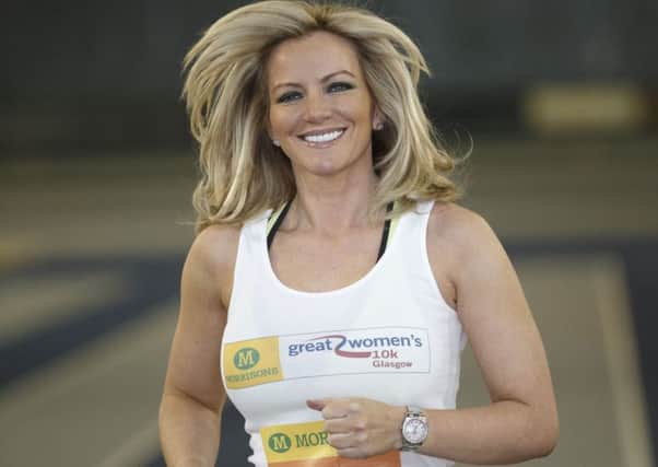 Michelle Mone, photographed training for the Great Women's 10k last year, broke her foot near her Glasgow home while out jogging. Image: Robert Perry