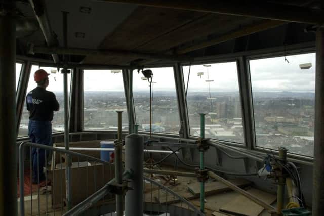View from the top of the Glasgow Tower in 2001 as it was under construction 
Picture: Allan Milligan