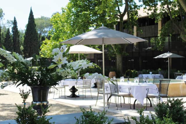 The terrace dining area