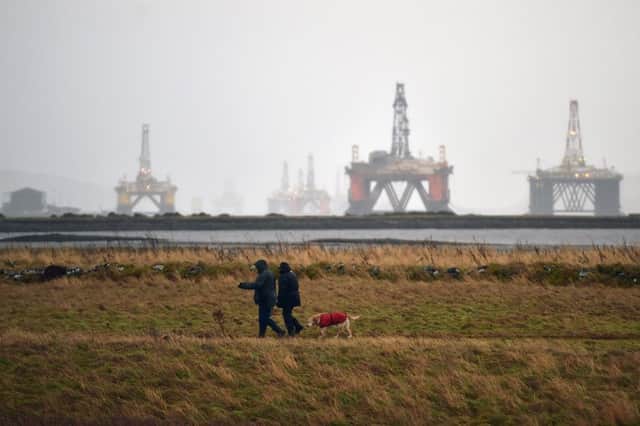 Oil rigs parked in the Cromarty Firth as falling prices spark a slump in North Sea activity. Picture: Jeff J Mitchell/Getty