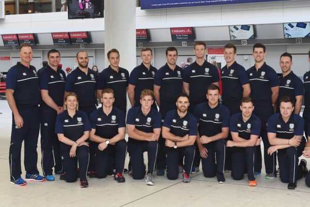 Scotlands cricket squad gathered at Glasgow Airport yesterday before jetting out to India for next months World Twenty20. Picture: SNS