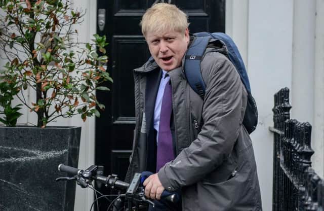 Boris Johnson leaves his home in London . Picture: Getty