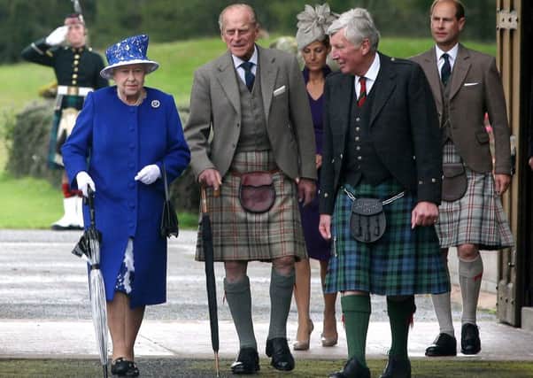 (L-R) Britain's Queen Elizabeth II, Prince Philip, Duke of Edinburgh, Sophie, Countess of Wessex, and Prince Edward, Earl of Wessex, walk together.    Picture: David Cheskin/AFP/Getty
