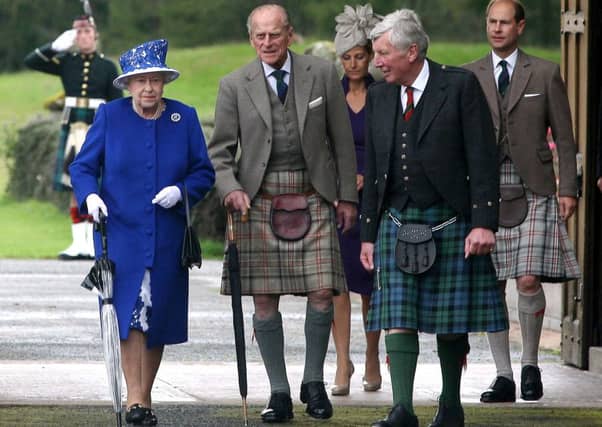 (L-R) Britain's Queen Elizabeth II, Prince Philip, Duke of Edinburgh, Sophie, Countess of Wessex, and Prince Edward, Earl of Wessex, walk together. Picture: David Cheskin/AFP/Getty