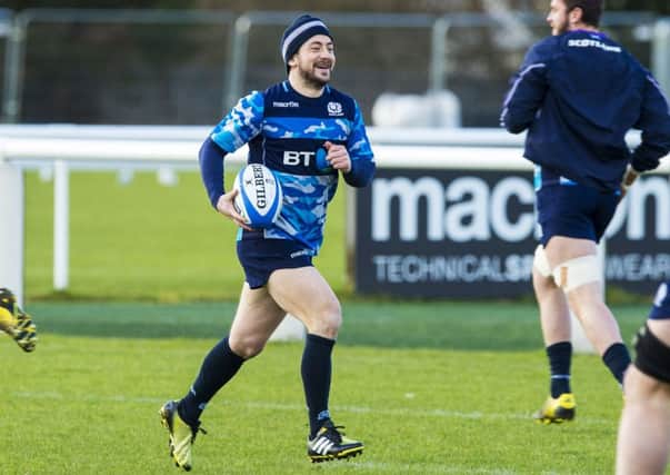 Scotland captain Grieg Laidlaw in training for the Italy match. Picture: Gary Hutchison/SNS/SRU