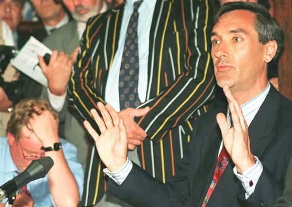 John Redwood challenged John Major in 1995 after the party split over Europe, but failed to oust the PM. Picture: AFP/Getty Images