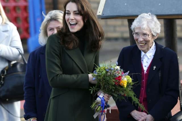 The Duchess of Cambridge arrives at Catherine's Primary School in Edinburgh Picture: Owen Humphreys/PA Wire