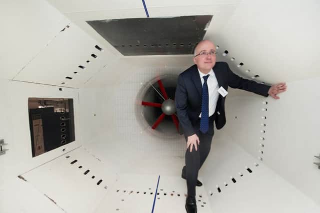 Professor Konstantinos Kontis in one of the wind tunnels at the University of Glasgow research facility in Maryhill. Picture: John Devlin/TSPL
