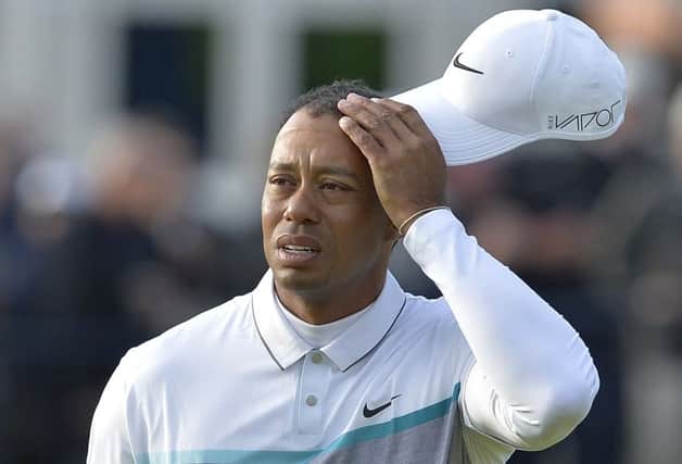 Tiger Woods posted a video of himself hitting drives into a golf simulator. Picture: PA