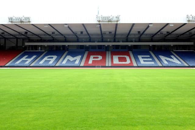 The Hampden Park surface has been criticised recently. Picture: John Devlin