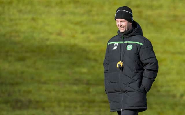 Ronny Deila says he would be happy with a plastic pitch at Celtic Park. Picture: Craig Foy/SNS