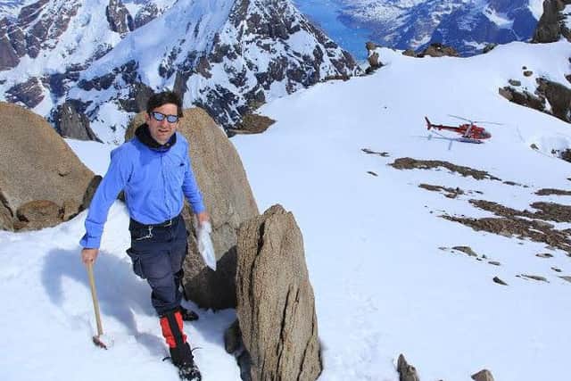 Dr Adrian Finch of St Andews University, pictured here working on mineral exploration in south east Greenland.